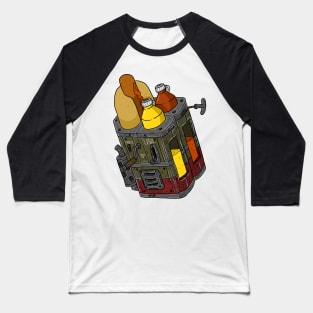 dieselpunk army hot dog with mustard and ketchup Baseball T-Shirt